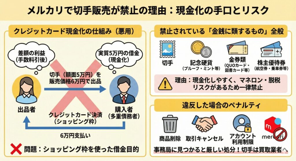 メルカリで切手販売が禁止の理由