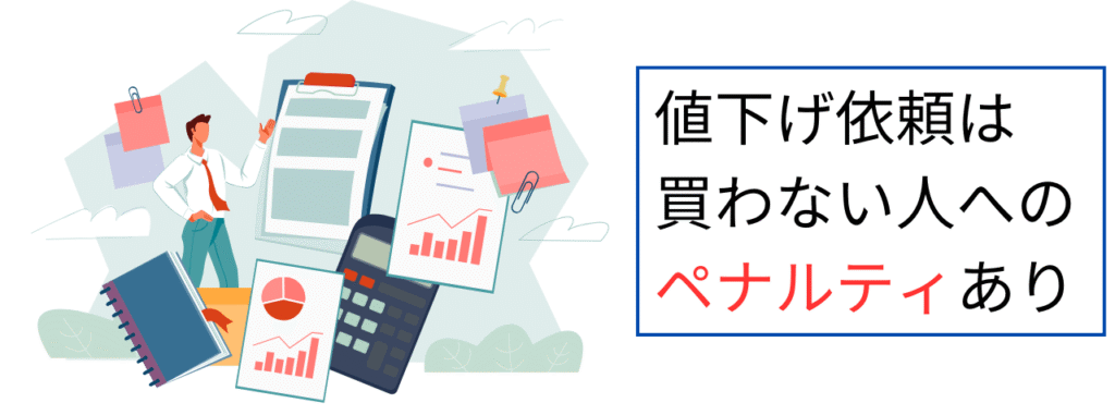 メルカリの値下げ依頼は買わない人へのペナルティあり