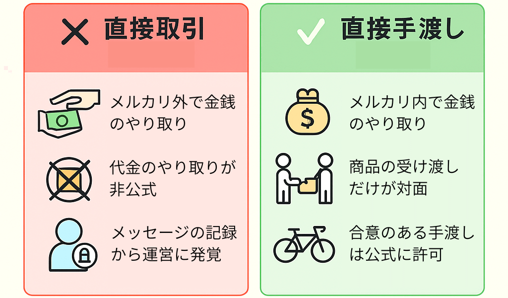 メルカリにおける直接取引と直接手渡しの違い