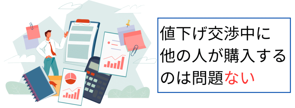 値下げ交渉中に他の人が購入するのは問題ない