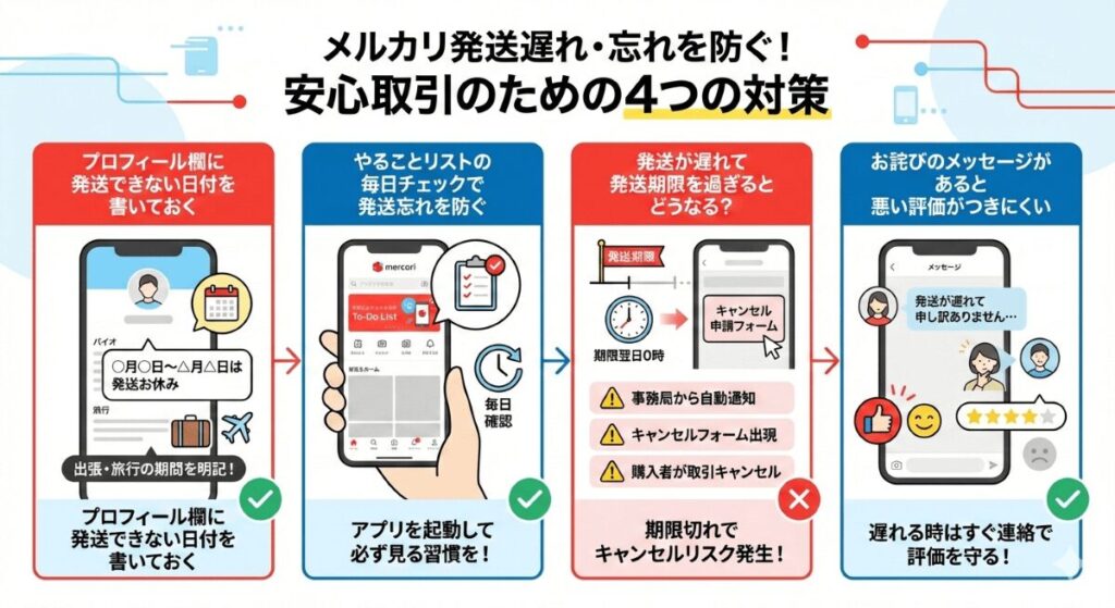 メルカリの発送遅れ・忘れを防ぐ対策