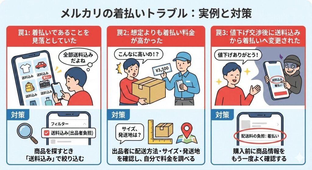 メルカリの着払いトラブル