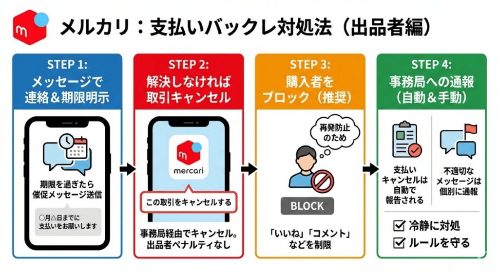 メルカリの支払いバックレ対処法